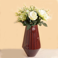 Vase en céramique violet classique fleurs fraîches arrangeur hydroponique pour Table à manger porcelaine ornement entrée Relief décoration