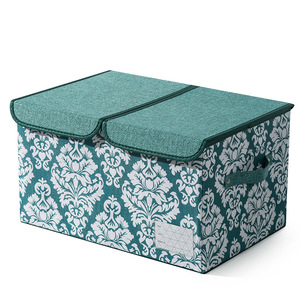 2 Gird Organizadores de artículos diversos para el hogar, armario plegable apilable, cajas de juguetes para niños, libros plegables, caja de almacenamiento de ropa con tapa - Product Image 1