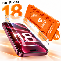 Protection d’écran en verre trempé MIETUBL Magic Box pour iPhone série 13–17 - dureté 9H, sans bulles, installation facile