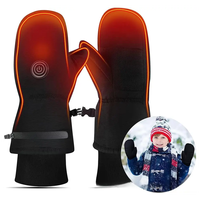 Gants chauffants USB rechargeables pour enfants, mitaines en polyester à piles pour garçons et filles, pour le ski et le snowboard