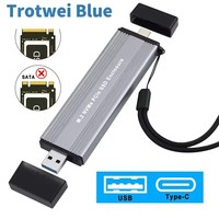Casing Eksternal SSD M.2 NVME USB3.1 Tipe-A + USB 3.2 Gen 2 Tipe C 10G M2 M-KEY NVME ke Kotak Adaptor USB Chip JMS583 Strap
