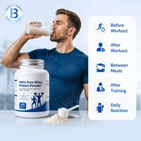 Poudre d'isolat de protéines de lactosérum instantanée en vrac pour boisson nutritionnelle pour adultes 907g OEM Marque privée