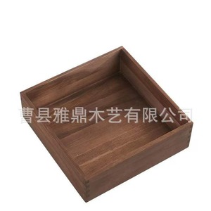 Square Solid Wood <b>Storage</b> <b>Box</b> 30x30x10cm Desktop Organizer For Office Sundries - Product Image 5