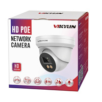 Caméra de sécurité IP POE Vikylin PG1383C 8MP avec microphone intégré, détection de mouvement couleur, tourelle fixe, H.265, IP67