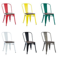 Meubles de restaurant UNIKIDEAS, style industriel vintage, table et chaises en fer et bois pour restaurants de restauration rapide