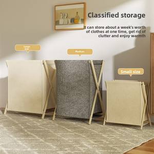 Borse portaoggetti pieghevoli in legno all'ingrosso, grandi, autoportanti, ecologiche, durevoli, sostenibili, moderne, per organizzare il bucato sporco - Product Image 2