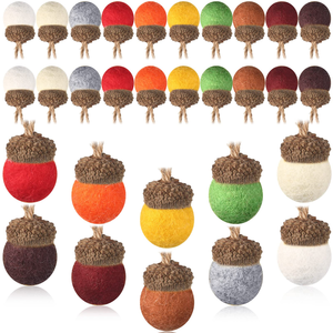 Zucche in feltro di <span class=keywords><strong>lana</strong></span> per decorazioni artigianali, piccole zucche in feltro fatte a mano, ghiande assortite per decorazioni per feste e festività - Product Image 3