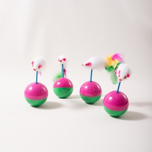 <b>Cat</b> Ball <b>Plush</b> Mouse Toy With Feathers Boredom Buster For <b>Cats</b> Pet Interactive Toy - Product Image 2