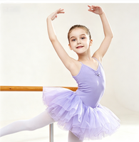 Justaucorps de danse à bretelles spaghetti avec jupe tutu à 3 couches pour gymnastique, performance scénique et entraînement de danse pour filles
