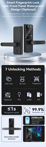 กลอนประตูอัจฉริยะ Glomarket Tuya ป้องกันการโจรกรรม พร้อมระบบสแกนลายนิ้วมือและบัตร RFID ตัวล็อคดิจิตอลอะลูมิเนียมอัจฉริยะ สำหรับประตูไม้ - Product Image 2
