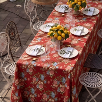 Nappe de table en tapisserie tissée à motifs floraux rétro, disponible en plusieurs couleurs pour la décoration de restaurants, de fêtes en plein air et d'événements