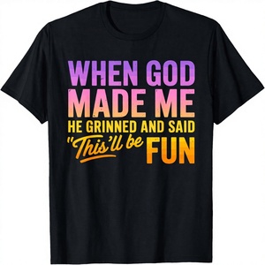 Camiseta vintage con diseño de cuando Dios <span class=keywords><strong>me</strong></span> creó, sonrió y dijo que esto iba a ser divertido, camiseta con humor - Product Image 1