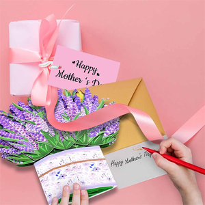 <span class=keywords><strong>Carte</strong></span> d'anniversaire pop-up fleur lys cadeau en carton <span class=keywords><strong>de</strong></span> vente chaude <span class=keywords><strong>pour</strong></span> maman femme ami saint valentin fête des mères pensant que vous vous souciez - Product Image 3