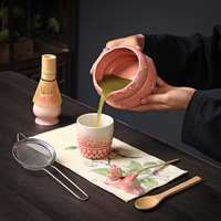 Ensemble de bols à matcha en céramique de style japonais avec tasse Chawan, bol à poudre et outil de mélange