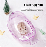 Bac de bain de sable anti-éclaboussures en forme d'oiseau pour hamster, transparent, double usage (bain et toilette) pour le toilettage des petits animaux