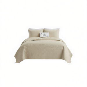 Juego de Edredón de Lujo de 3 Piezas, Tamaño Completo, Color Sólido, Acolchado, para Todas las Temporadas, Cubrecama de Estilo Simple - Product Image 1