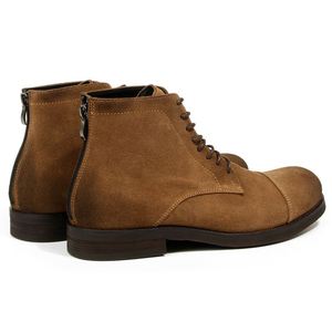 Nouvelles bottes Chelsea 2025 pour hommes, bottes à lacets imperméables à la cheville, bottes CHUKKA en cuir véritable, bout rond - Product Image 2