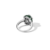 Bague vintage en argent S925 faite à la main avec pierre précieuse en malachite, bijou tendance en pierre naturelle pour cadeau d'anniversaire et pour elle