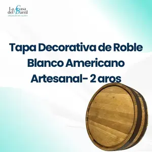 Tapa Decorativa para Barril de Roble con Aros Marrón Oscuro, Centro de Mesa Rústico para Bodas - Product Image 2
