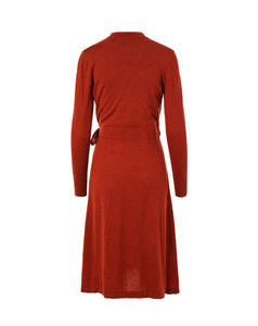 Abito <span class=keywords><strong>in</strong></span> maglione con cintura o-collo abito da donna <span class=keywords><strong>in</strong></span> <span class=keywords><strong>maglia</strong></span> <span class=keywords><strong>bordeaux</strong></span> con scollo a v da donna - Product Image 2