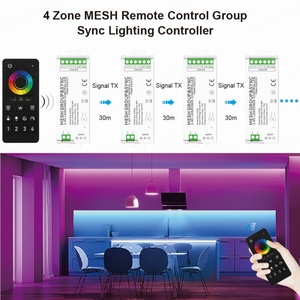 Aipin C215A 2.4G Mesh Group Sync Contrôle 4 zones 48V RGBCCT Bande lumineuse LED 2.4GHz RF Contrôleur de gradation sans fil PWM Contrôle par application - Product Image 5