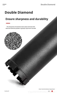 Foret à noyau diamanté turbo avec queue hexagonale pour le perçage du béton, de la maçonnerie, des blocs de ciment, en acier soudé - Product Image 4