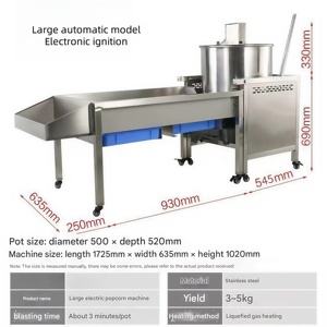 Nouvelle <span class=keywords><strong>machine</strong></span> distributrice automatique de pop-corn 220V chauffée au gaz pour centres commerciaux et boulangeries attire plus de clients - Product Image 5