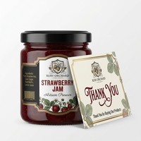 Carte de remerciement personnalisée en papier mat, insert de recette, étiquette de vœux imprimée pour le branding des pots de confiture