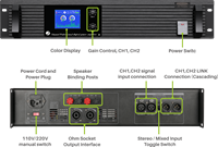 Amplifier Digital Metal Profesional 650W Berkinerja Tinggi, Respon Frekuensi 20Hz-20KHz, Faktor Damping >300 untuk Penerima Audio