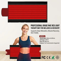 Tapis de luminothérapie rouge 660nm 850nm, 210 LED, grand panneau chauffant 850*380mm pour corps et mains, logo personnalisé, fourniture OEM directe usine