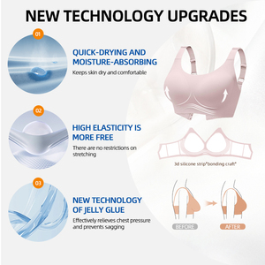 Reggiseno Wireless con Copertura Totale e Spalline Traspiranti, Reggiseno a T-Shirt con Barra di Supporto Invisibile in Gel per una Vestibilità Flessibile Tutto il Giorno - Product Image 4