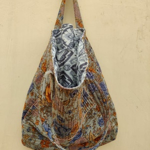 กระเป๋าสะพายไหล่หนังเทียมปักลายคันธาแบบวินเทจทำมือจากผ้าฝ้ายราคาส่ง - Product Image 4