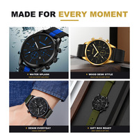 Montre SKMEI 2367 Business Casual, bracelet en nylon léger, résistante à l'eau, mouvement à quartz, montres analogiques pour homme