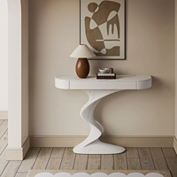 Table d'appoint en marbre vert au design moderne, tables consoles creuses pour salon