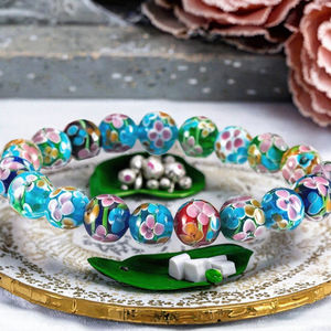 ลูกปัดมูราโน่ใสทรงกลมขนาด 12 มม. สำหรับทำสร้อยคอผู้หญิง งานประดิษฐ์ DIY ลูกปัดรูปดอกไม้ ขายส่ง - Product Image 3