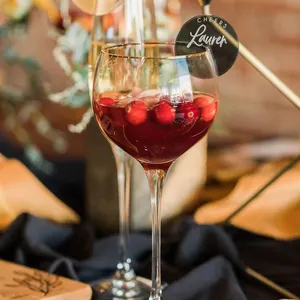 镜子金银亚克力饮料礼帽座位卡个性化名称饮料标签婚礼场所卡玻璃标记葡萄酒魅力