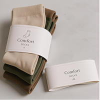 Manchon en papier biodégradable pour ensembles de chaussettes, durable, avec bande de fixation en papier, pour emballage de détail