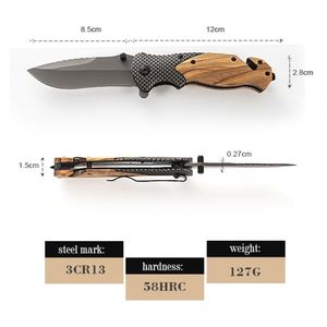 Navaja Plegable Personalizada X50 con Mango de Madera de Olivo, Grabado Láser DIY, EDC, para Camping, Caza, Aire Libre, Venta al Por Mayor - Product Image 3