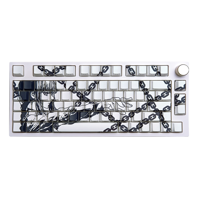 Machima Chain Lock Keycap Cherry Profile Side Print Shine Through 130Keys PBT for MX Type Switch Mechanical Gaming Keyboard