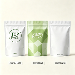 Bolsas de empaque personalizadas para polvo de matcha, bolsas verticales con cierre para polvo de té verde - Product Image 4