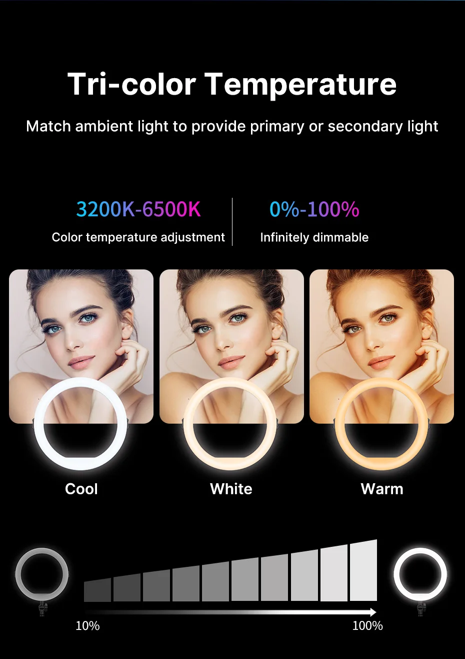 VIJIM K16 RGB Ring Light With Phone Clip, Softer Photography Ring Light for TikTok Live Streaming