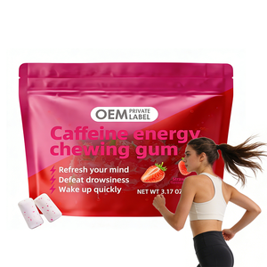 Chicle de Menta Energético OEM de Venta Caliente, Sabor Fresa, Chicle con Cafeína para Apoyar la Energía y la Concentración - Product Image 1