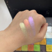 Fard à paupières multichrome crémeux à haute pigmentation, marque privée, finition scintillante, poudre, peau claire, paillettes, maquillage des yeux mat