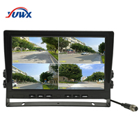 Moniteur 10,1 pouces 720P/1080P AHD AI pour la sécurité des camions, bus et voitures avec quatre canaux vidéo BSD BSM Surveillance des angles morts Vue panoramique à 360 degrés