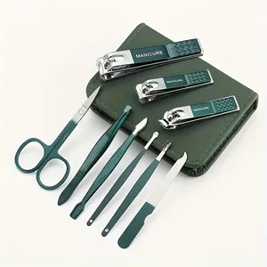 6/9Pcs Set Stainless Steel Manicure Set Portable Beauty <b>Kit</b> with <b>Nail</b> Clippers Scissors Files Dual-End <b>Nail</b> Pusher Tool - Product Image 6