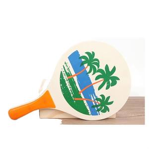 Raquette de tennis de plage verte personnalisée avec logo promotionnel, bois, emballage PP non toxique - Product Image 6
