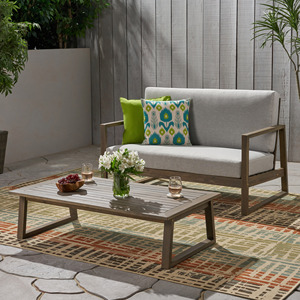 Ensemble <span class=keywords><strong>de</strong></span> salon <span class=keywords><strong>de</strong></span> <span class=keywords><strong>jardin</strong></span> 2026 en bois <span class=keywords><strong>de</strong></span> teck avec chaise et canapé en tissu imperméable blanc – <span class=keywords><strong>Mobilier</strong></span> d'extérieur - Product Image 1