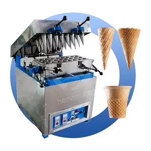 Waffle Snow Pizza Roll Industrial Sugar Maker Pequeño helado Hacer Cono automático Helado Oblea Máquina para hornear