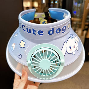 Cappello Estivo 2025 Open Top per Bambini e Bambine, con Ventilatore Ricaricabile a Cartone Animato, Regolabile, Protezione Solare, per Viaggi Quotidiani e Casual, 100% - Product Image 2