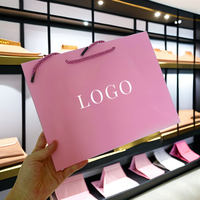 Sacs en papier de luxe roses pour bijoux, perruques et cosmétiques, sacs cadeaux personnalisés pour boutiques de détail pour filles avec logo